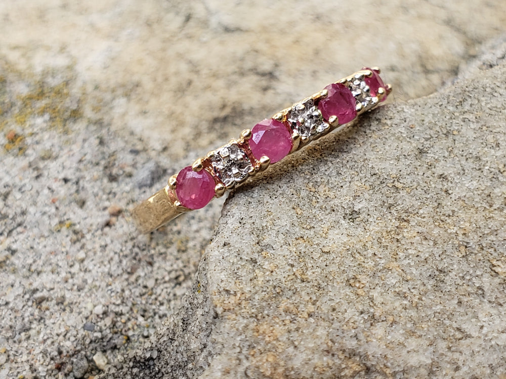 Ruby and Diamond Band / July Birthstone Ring