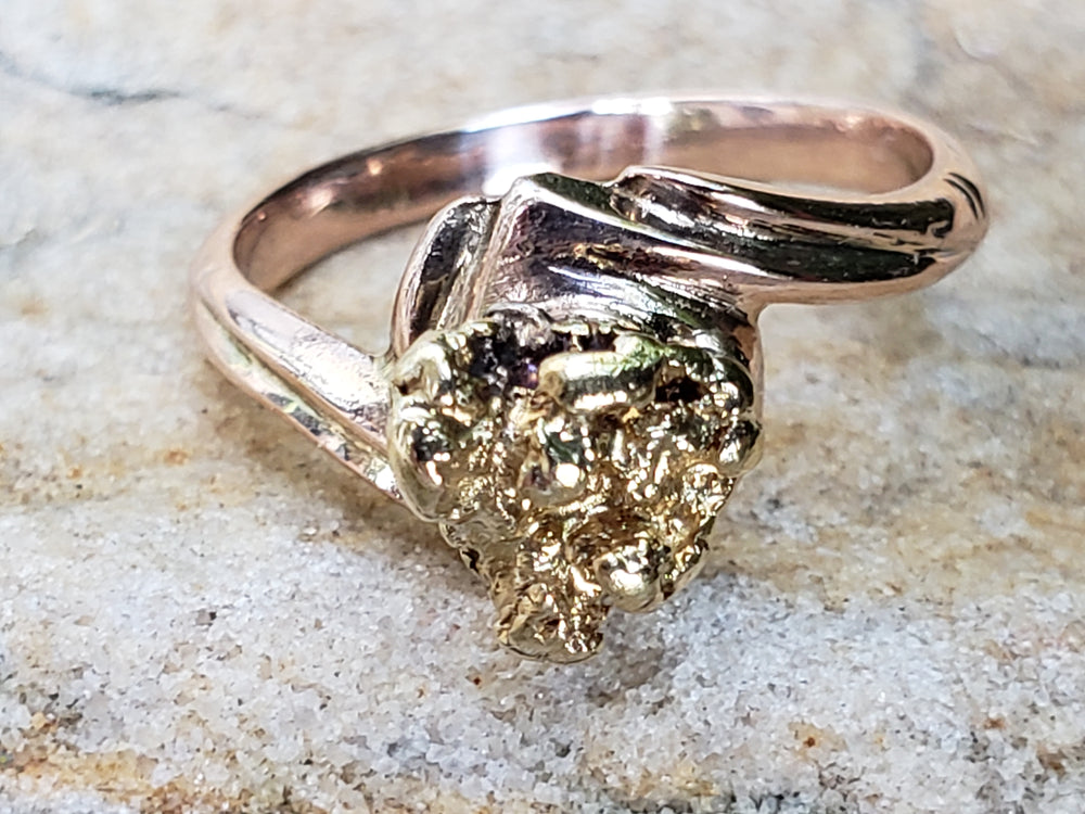 Gold Nugget Ring / Gold Rush Jewellery / Natural Gold Nugget Ring