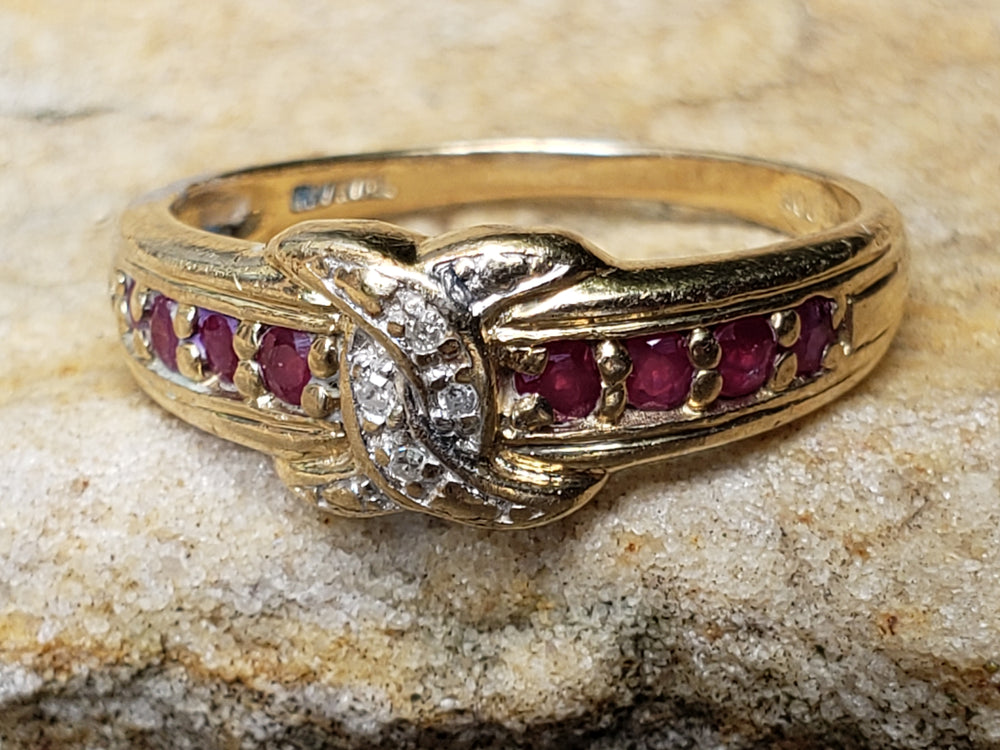 Ruby and Diamond Ring / July Birthstone Ring / Designer Inspired Natural Diamond and Rubies