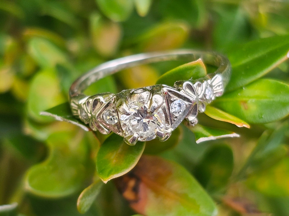Appraised Diamond Engagement Ring / Art Deco Diamond Engagement Ring