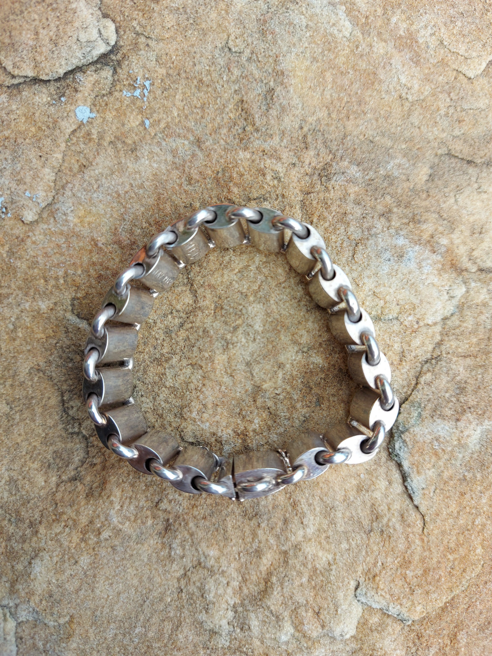 Engraved Silver Bracelet / Silver Book-chain Bracelet
