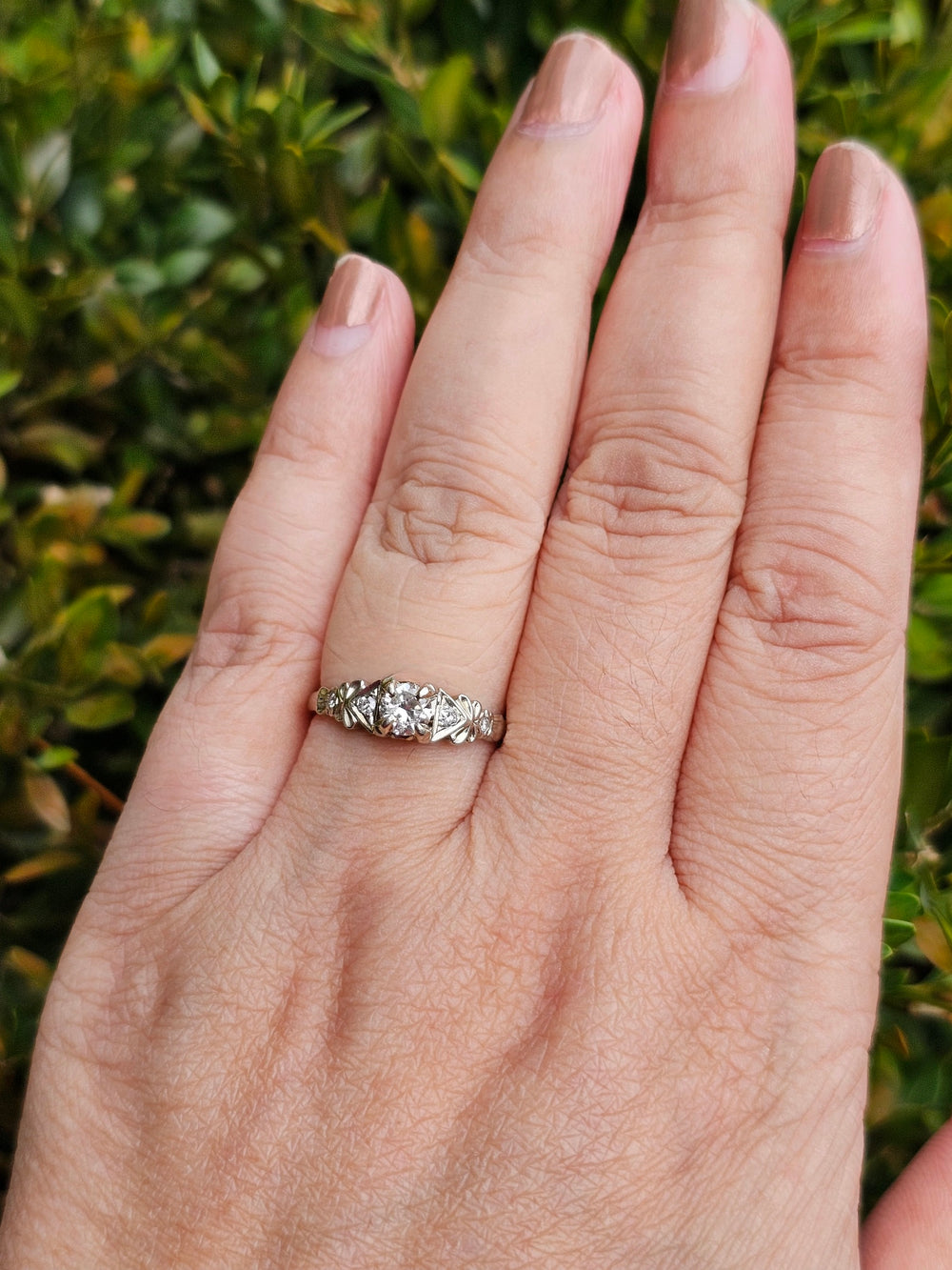 Appraised Diamond Engagement Ring / Art Deco Diamond Engagement Ring