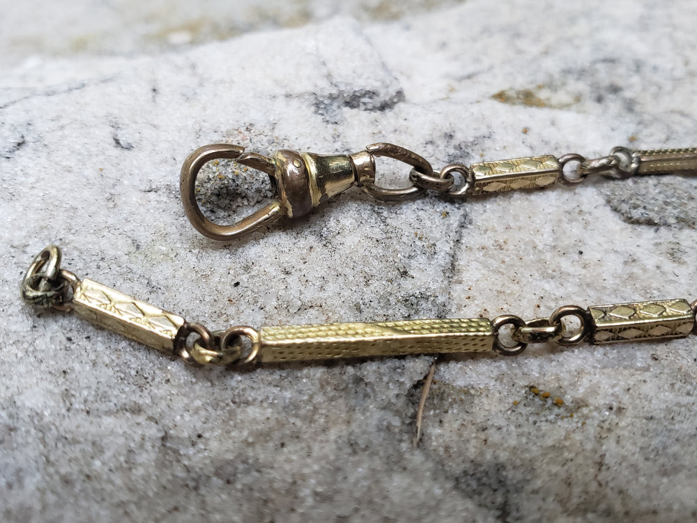 Antique Watch Chain / Gold Filled Watch Chain / Edwardian Gold Filled Watch Chain