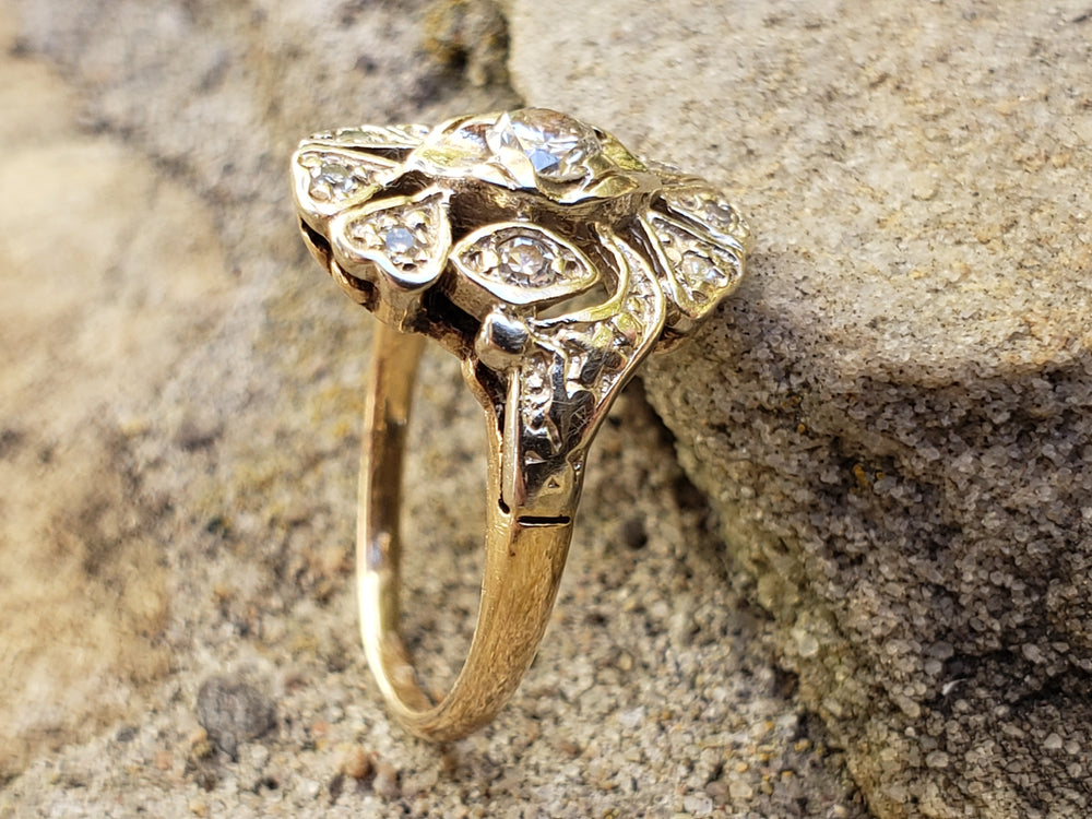 Edwardian - Art Deco Diamond Engagement Ring / Statement Diamond Ring / Right Hand Ring