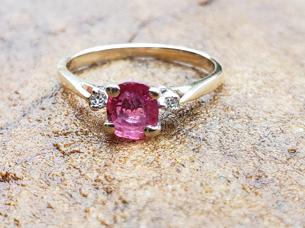 Ruby and Diamond Ring / Ruby Engagement Ring / July Birthstone Ring