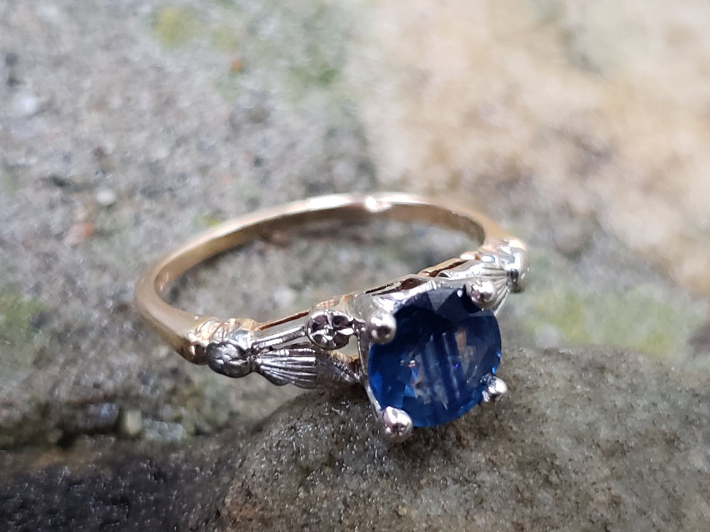Appraised Art Deco Sapphire Engagement Ring / Natural Blue Sapphire Ring / Appraised Art Deco Ring