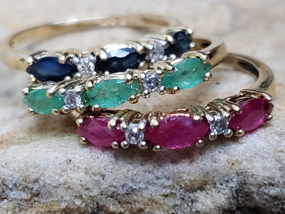 Ruby and Diamond Stacking Band / July Birthstone Ring / Birthstone Jewellery