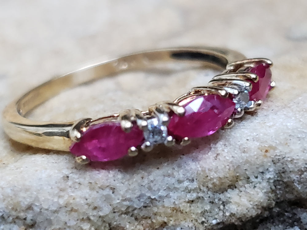 Ruby and Diamond Stacking Band / July Birthstone Ring / Birthstone Jewellery