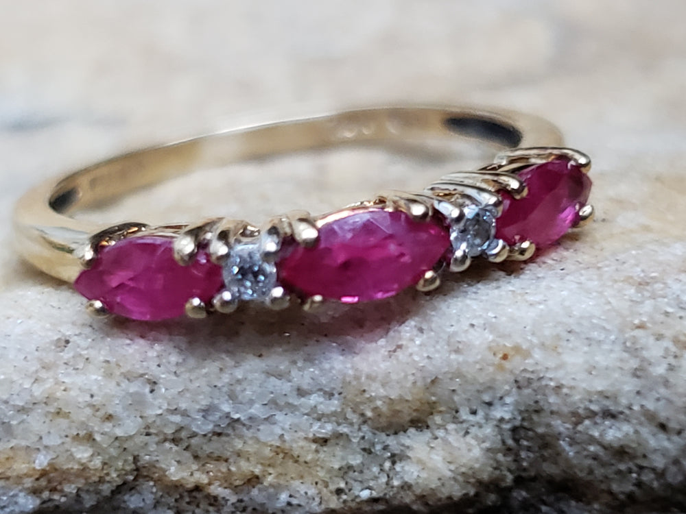 Ruby and Diamond Stacking Band / July Birthstone Ring / Birthstone Jewellery