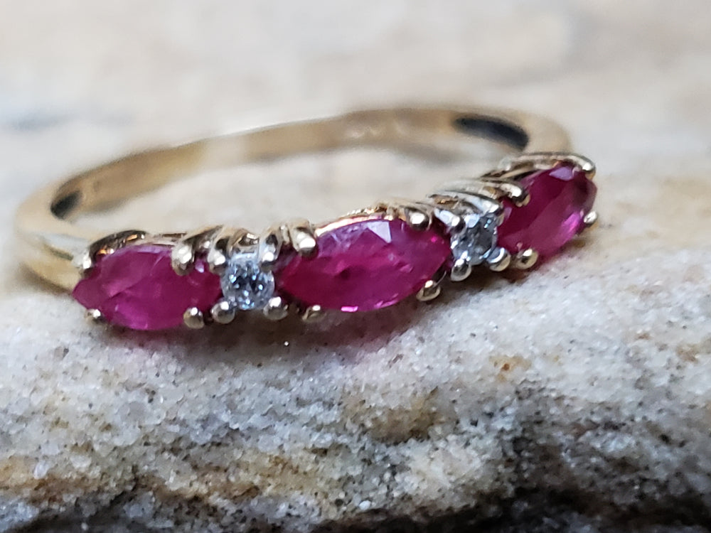 Ruby and Diamond Stacking Band / July Birthstone Ring / Birthstone Jewellery