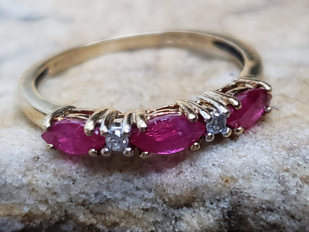 Ruby and Diamond Stacking Band / July Birthstone Ring / Birthstone Jewellery