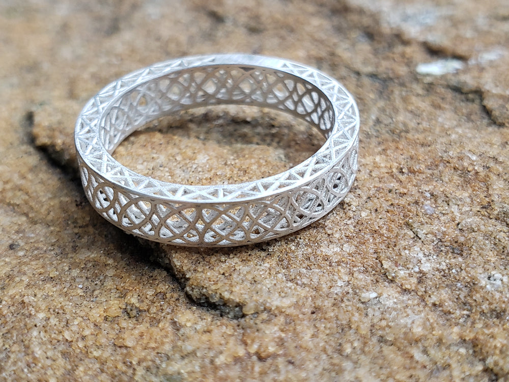 Sterling Silver Modern Filigree Ring / Woven Ring