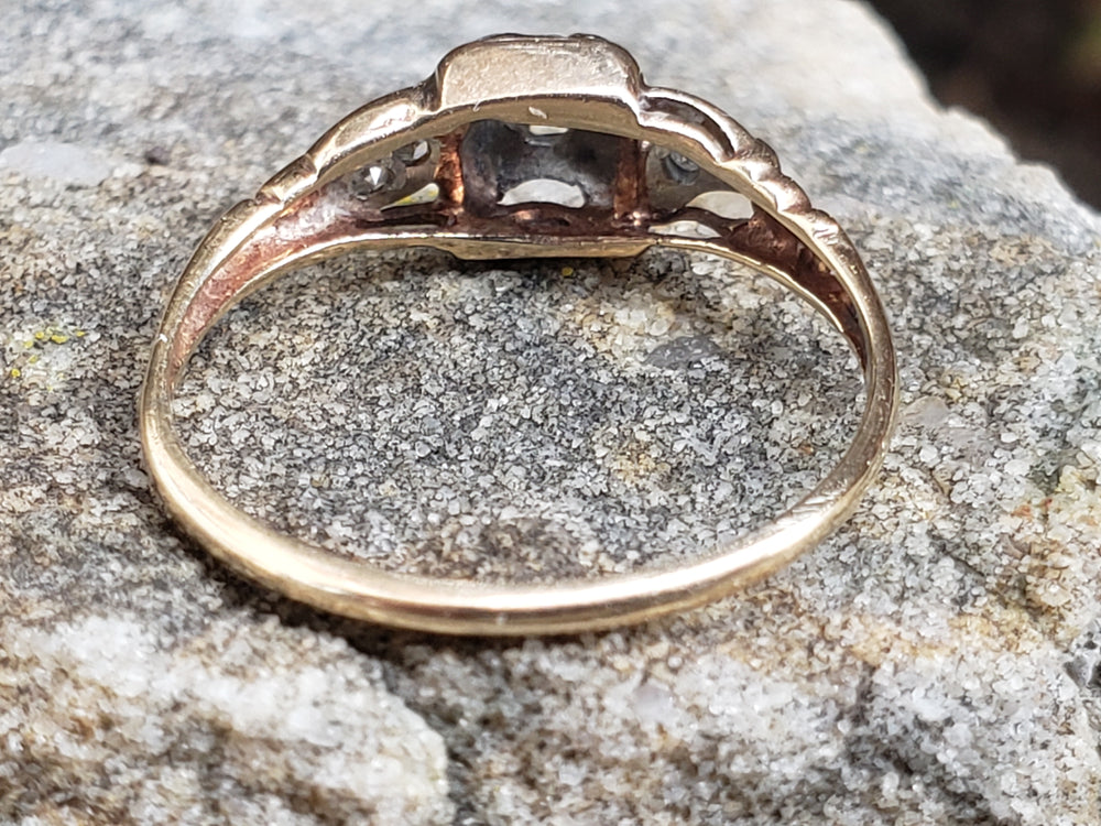 Antique Diamond Engagement Ring / Illusion Set Diamond Ring / Art Deco Engagement Ring