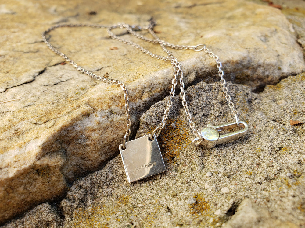 Gucci Necklace / Sterling Silver Tag Gucci Name Tag Necklace / Silver Tab Authentic Designer Necklace