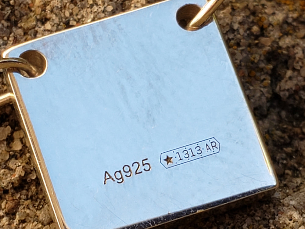 Gucci Necklace / Sterling Silver Tag Gucci Name Tag Necklace / Silver Tab Authentic Designer Necklace