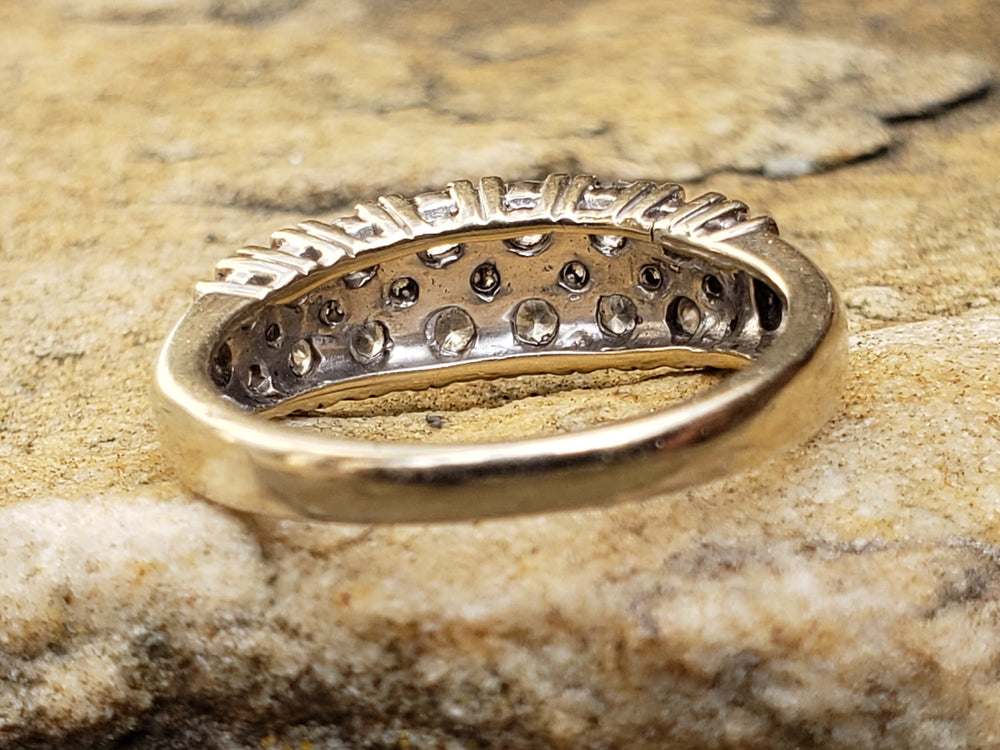 Three Row Diamond Band / Anniversary Band / Diamond Statement Band