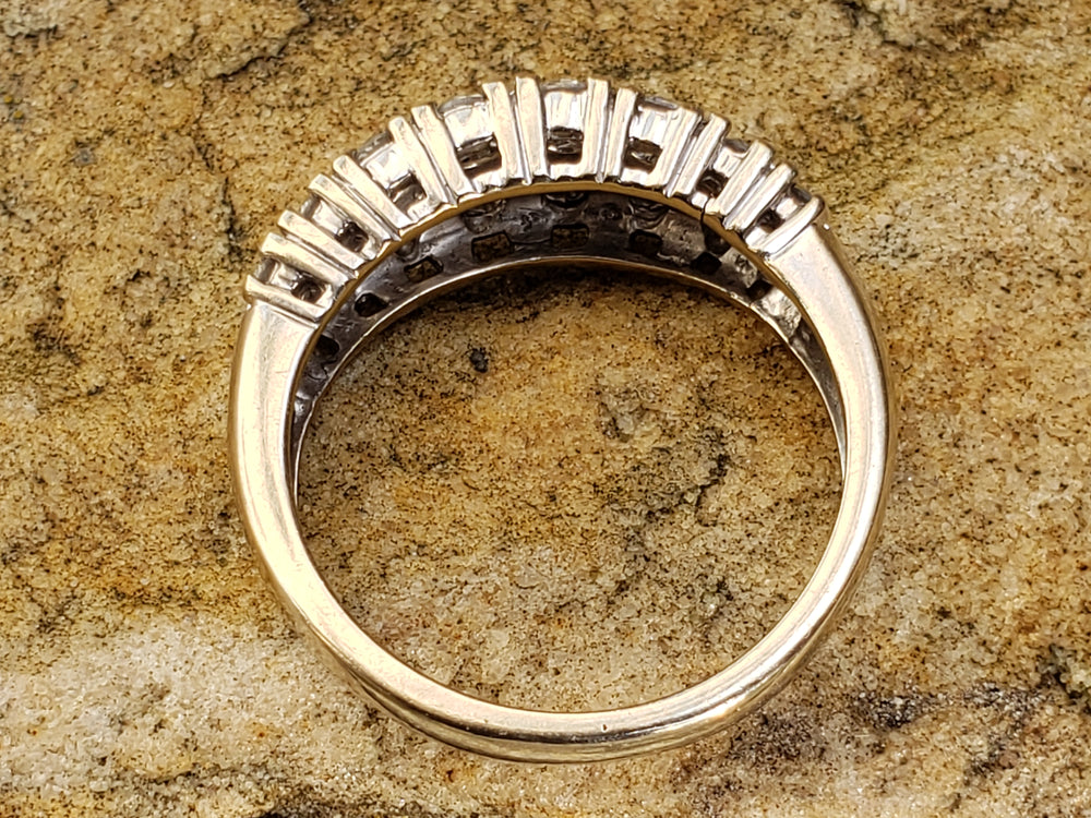 Three Row Diamond Band / Anniversary Band / Diamond Statement Band