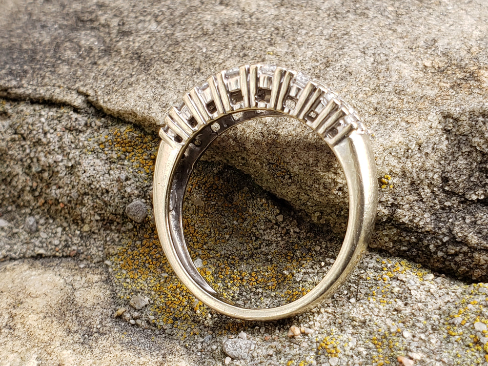 Three Row Diamond Band / Anniversary Band / Diamond Statement Band