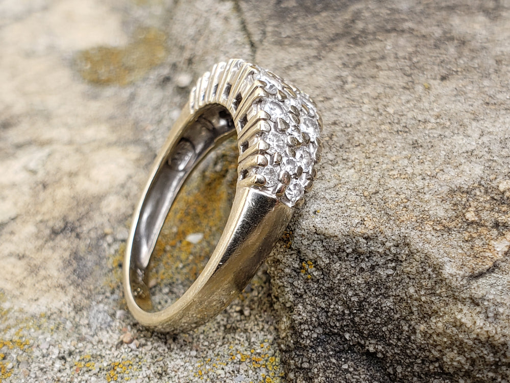 Three Row Diamond Band / Anniversary Band / Diamond Statement Band