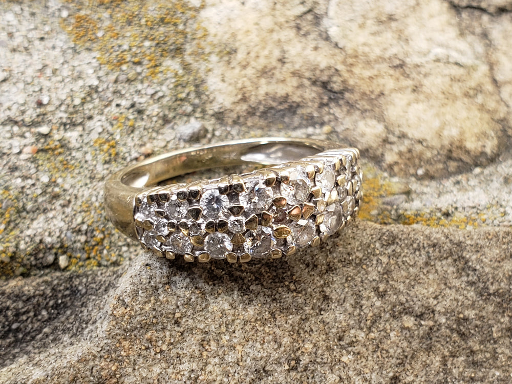 Three Row Diamond Band / Anniversary Band / Diamond Statement Band