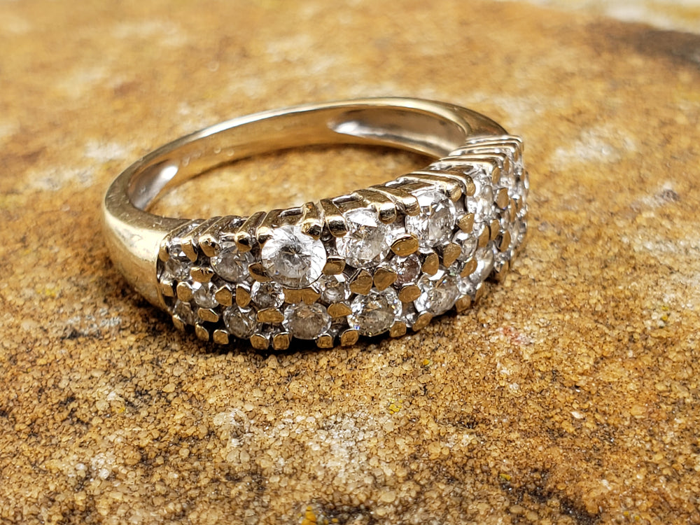 Three Row Diamond Band / Anniversary Band / Diamond Statement Band