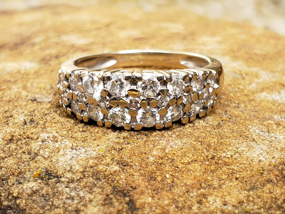 Three Row Diamond Band / Anniversary Band / Diamond Statement Band