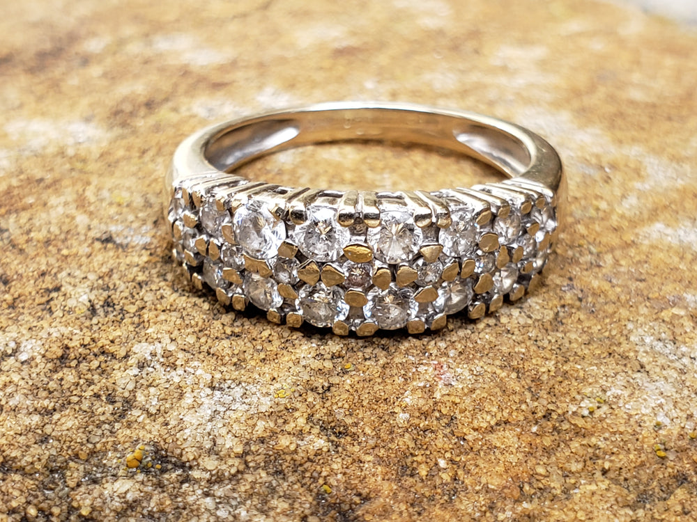 Three Row Diamond Band / Anniversary Band / Diamond Statement Band