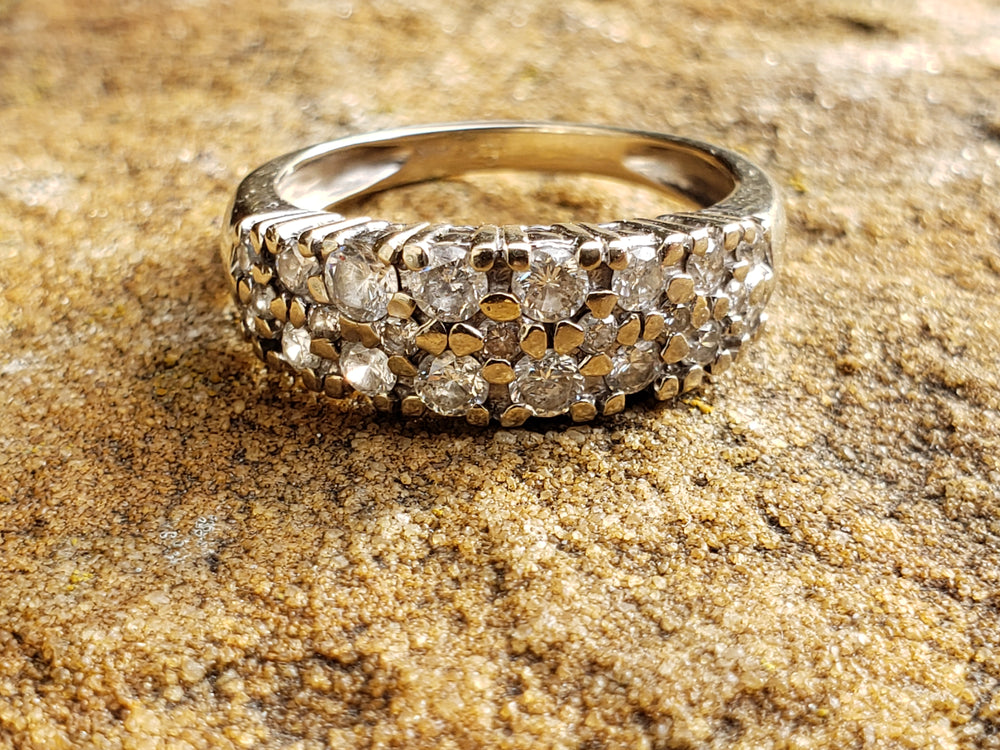 Three Row Diamond Band / Anniversary Band / Diamond Statement Band