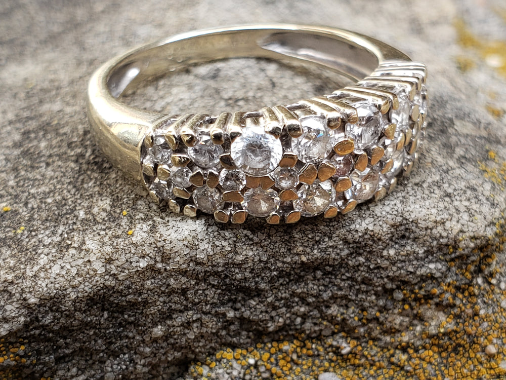 Three Row Diamond Band / Anniversary Band / Diamond Statement Band