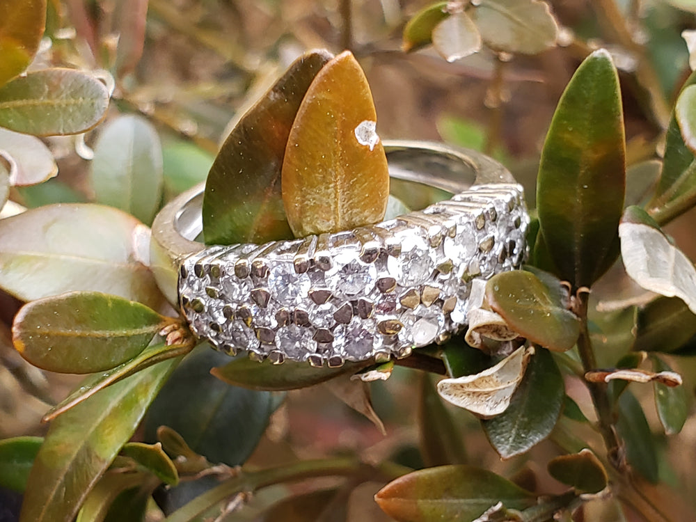 Three Row Diamond Band / Anniversary Band / Diamond Statement Band