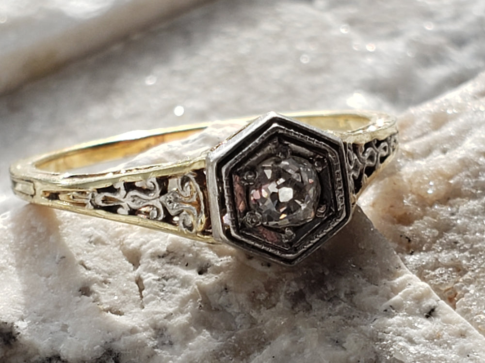 Spectacular Diamond Edwardian / Art Deco Engagement Ring / Old European Cut Diamond