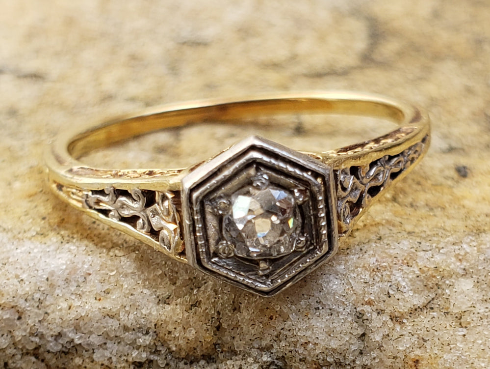 Spectacular Diamond Edwardian / Art Deco Engagement Ring / Old European Cut Diamond
