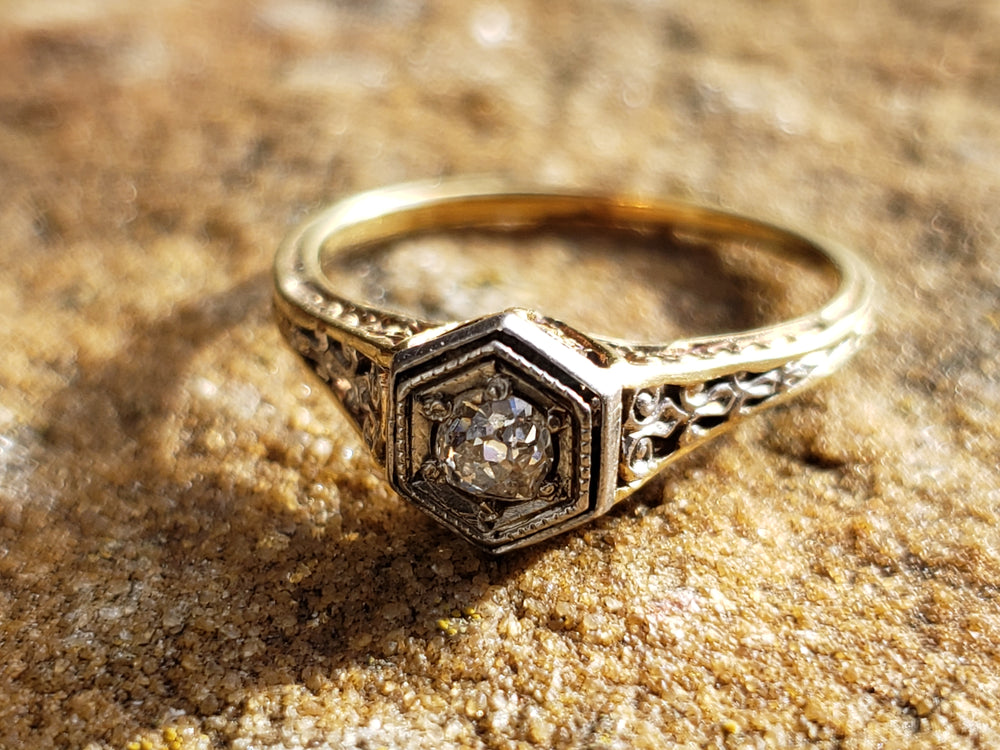 Spectacular Diamond Edwardian / Art Deco Engagement Ring / Old European Cut Diamond