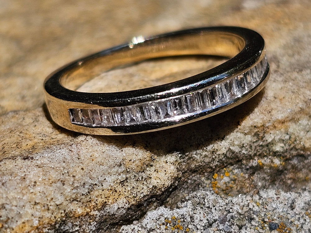 Baguette Semi-Eternity Band / Wedding Band / Anniversary Ring / Push Present Ring