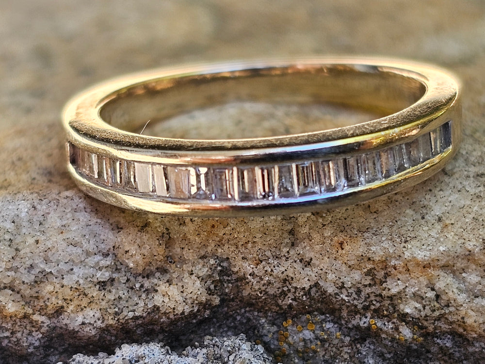 Baguette Semi-Eternity Band / Wedding Band / Anniversary Ring / Push Present Ring