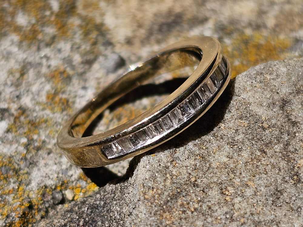 Baguette Semi-Eternity Band / Wedding Band / Anniversary Ring / Push Present Ring