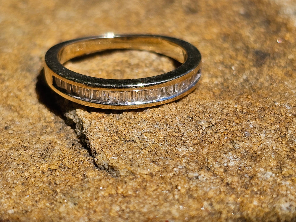 Baguette Semi-Eternity Band / Wedding Band / Anniversary Ring / Push Present Ring