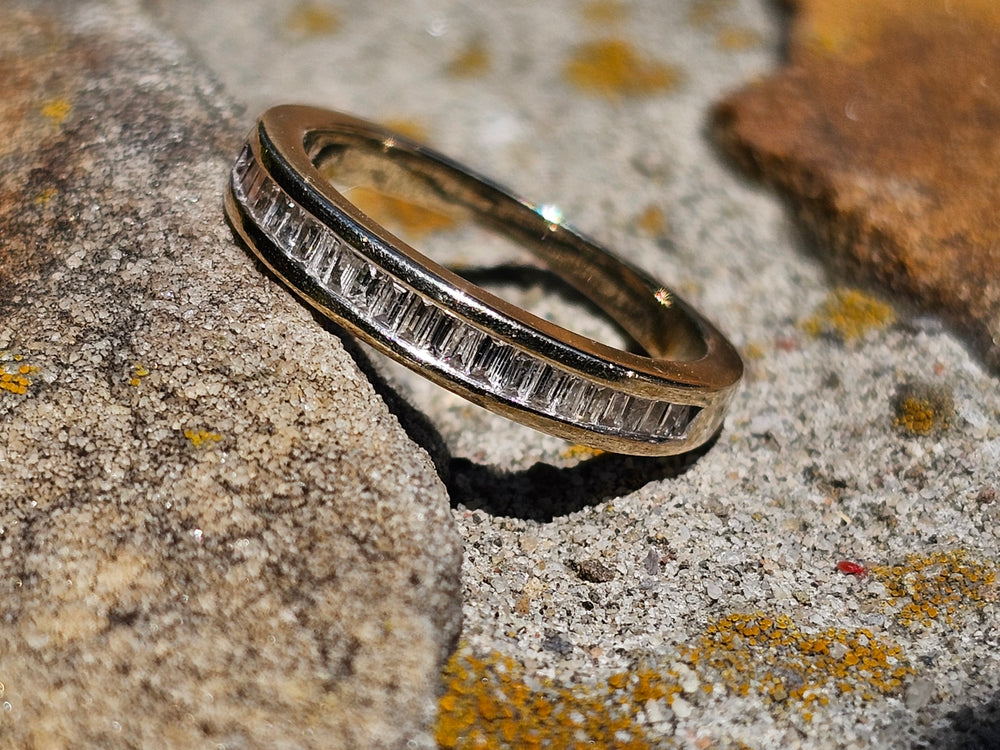 Baguette Semi-Eternity Band / Wedding Band / Anniversary Ring / Push Present Ring
