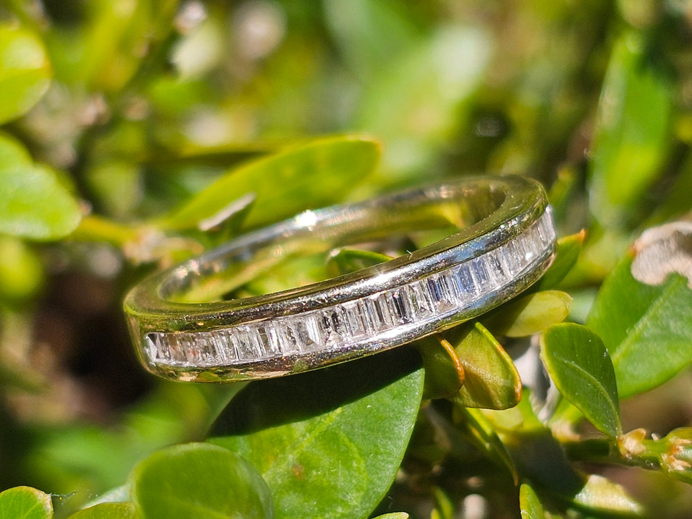 Baguette Semi-Eternity Band / Wedding Band / Anniversary Ring / Push Present Ring