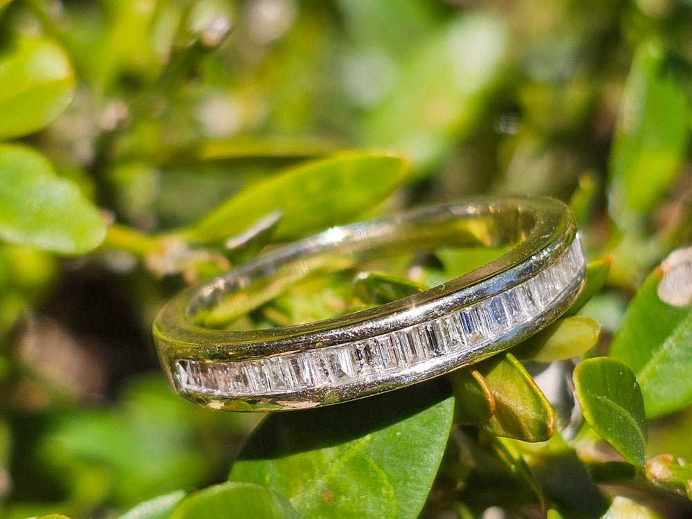 Baguette Semi-Eternity Band / Wedding Band / Anniversary Ring / Push Present Ring