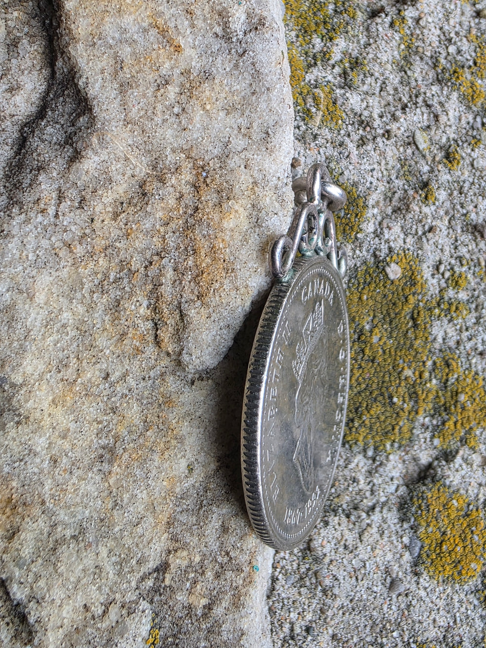 Canadian Lighthouse Pendant / Silver and Canadian Coin Pendant / Peggy's Cove Lighthouse Coin