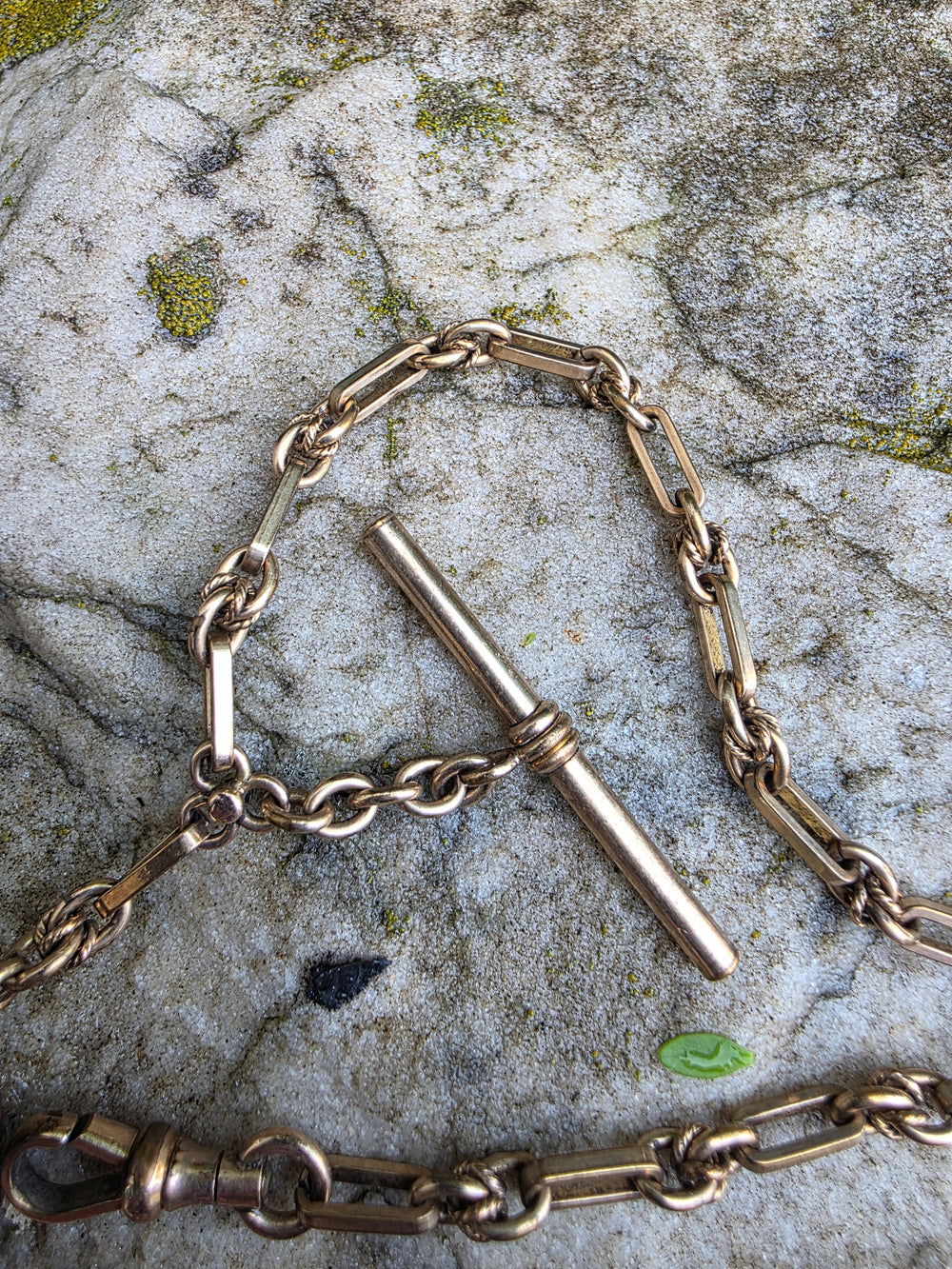 Antique Albert Chain / Kukui nut Gold Filled Watch Chain / Edwardian Gold Filled Watch Chain