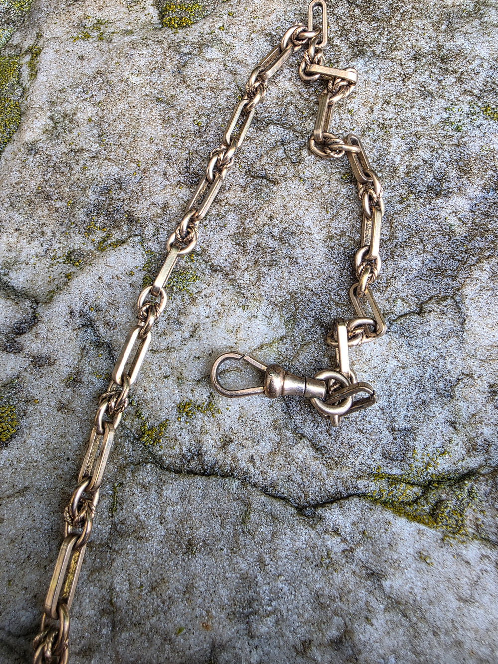 Antique Albert Chain / Kukui nut Gold Filled Watch Chain / Edwardian Gold Filled Watch Chain