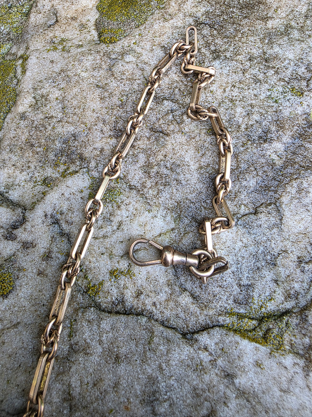 Antique Albert Chain / Kukui nut Gold Filled Watch Chain / Edwardian Gold Filled Watch Chain