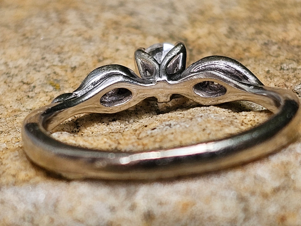 Diamond Engagement Ring / 0.5 ct Engagement Ring / 14 K White Gold Diamond Ring