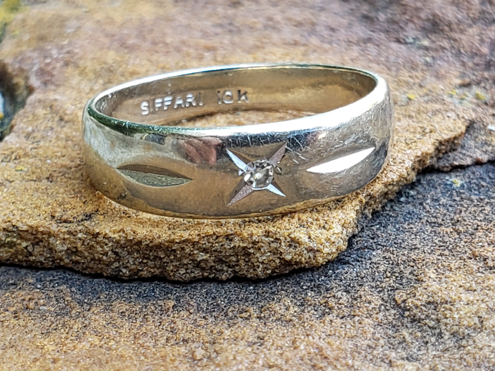 Diamond Wedding Band / Diamond Stacking Band / Diamond Wedding Ring / Star Set Diamond / Signed SIFFARI jewellery