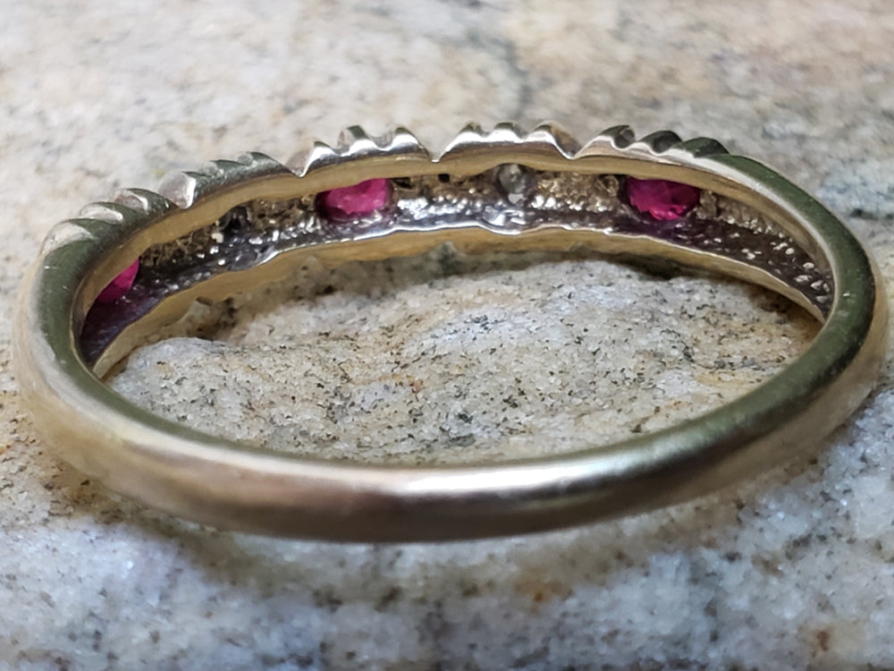 Ruby and Diamond Ring / July Birthstone Ring / Ruby Birthstone Band