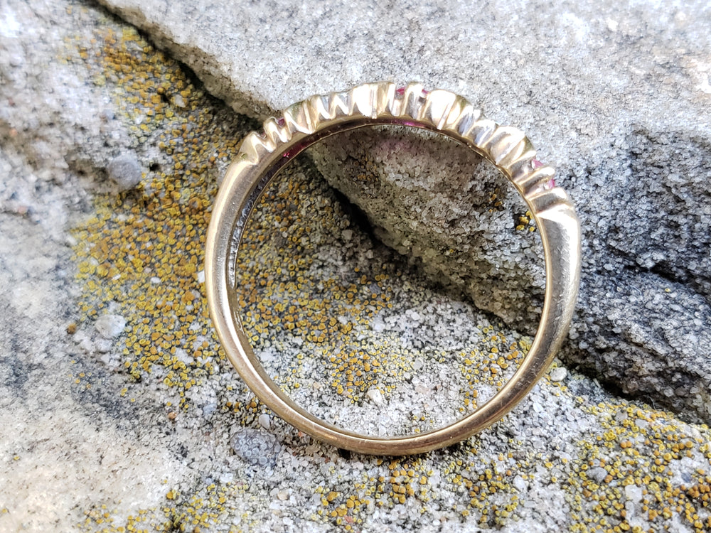 Ruby and Diamond Ring / July Birthstone Ring / Ruby Birthstone Band