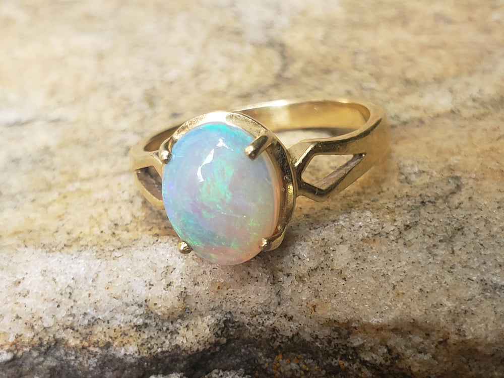 Opal Ring / October Birthstone / Solid Natural Opal