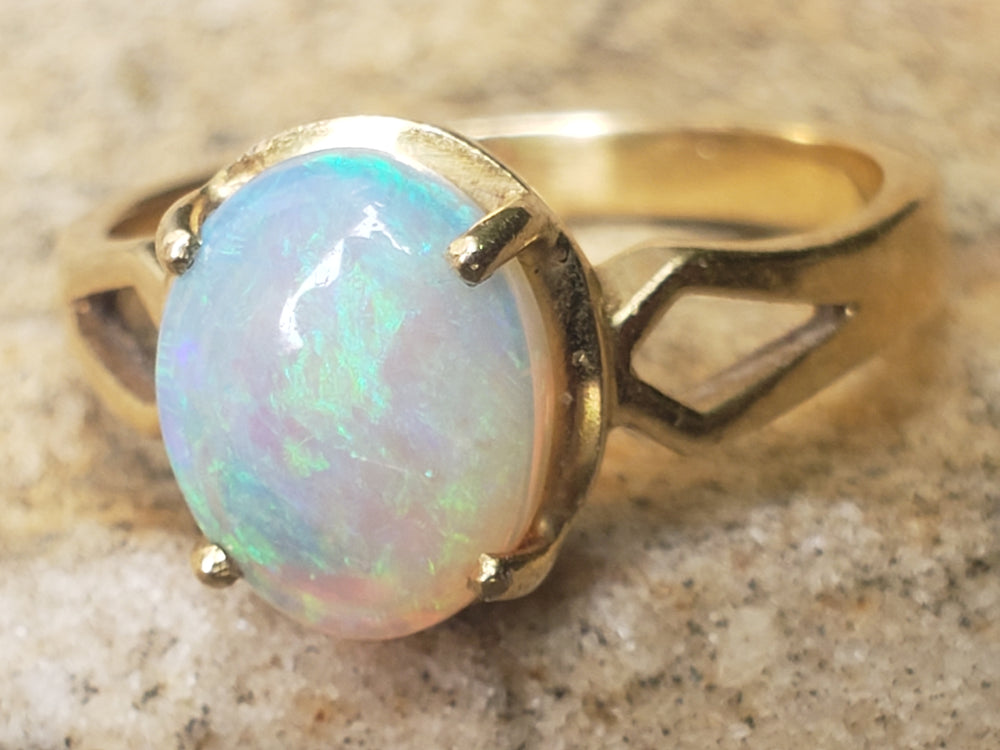 Opal Ring / October Birthstone / Solid Natural Opal